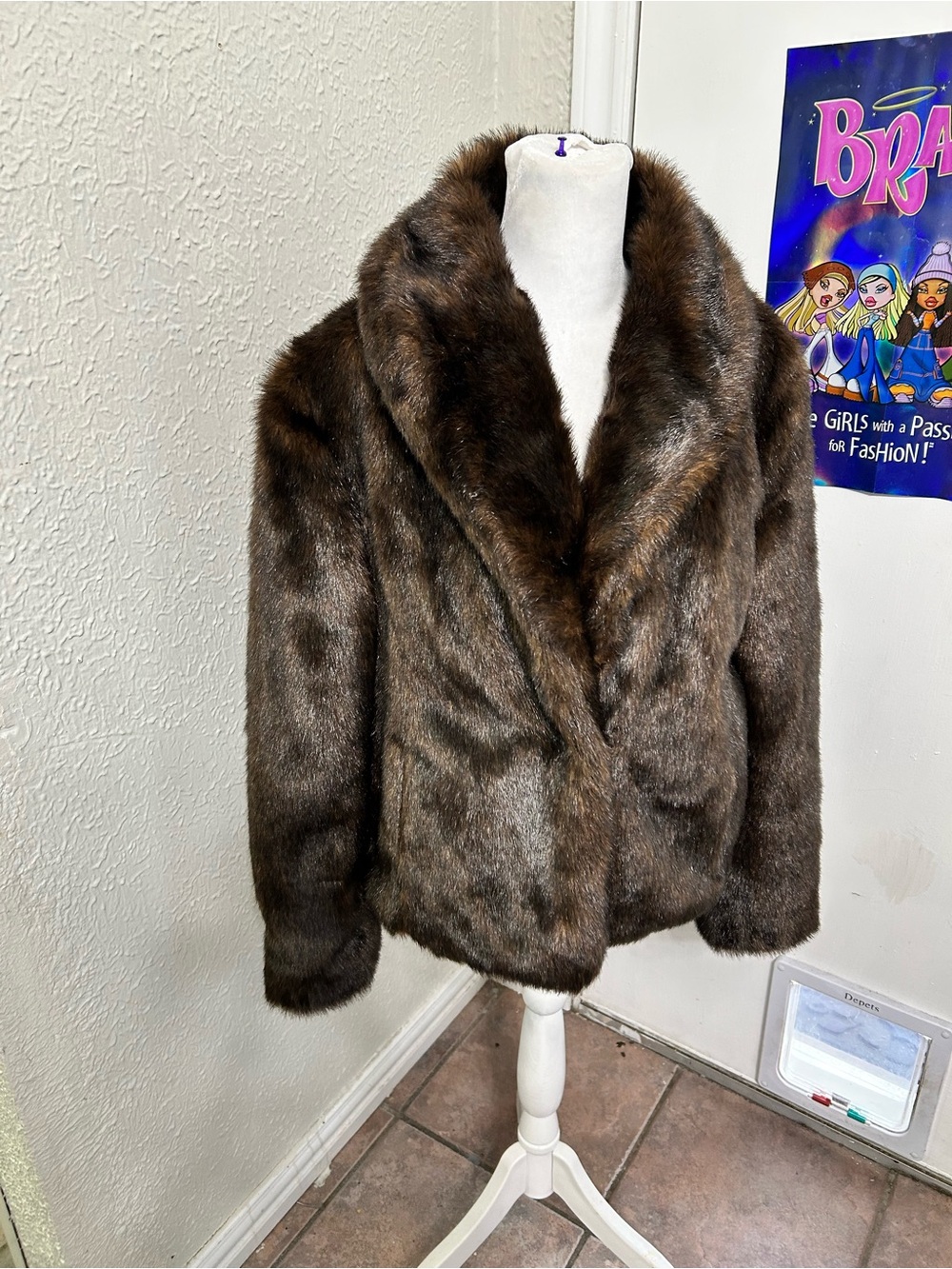 Moschino Brown Faux Fur Teddy Jacket